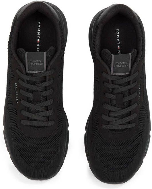 Tommy Hilfiger Sneakers met sleehak LIGHTWEIGHT RWB KNIT vrijetijdsschoen lage schoen veterschoen met contrasterend logo