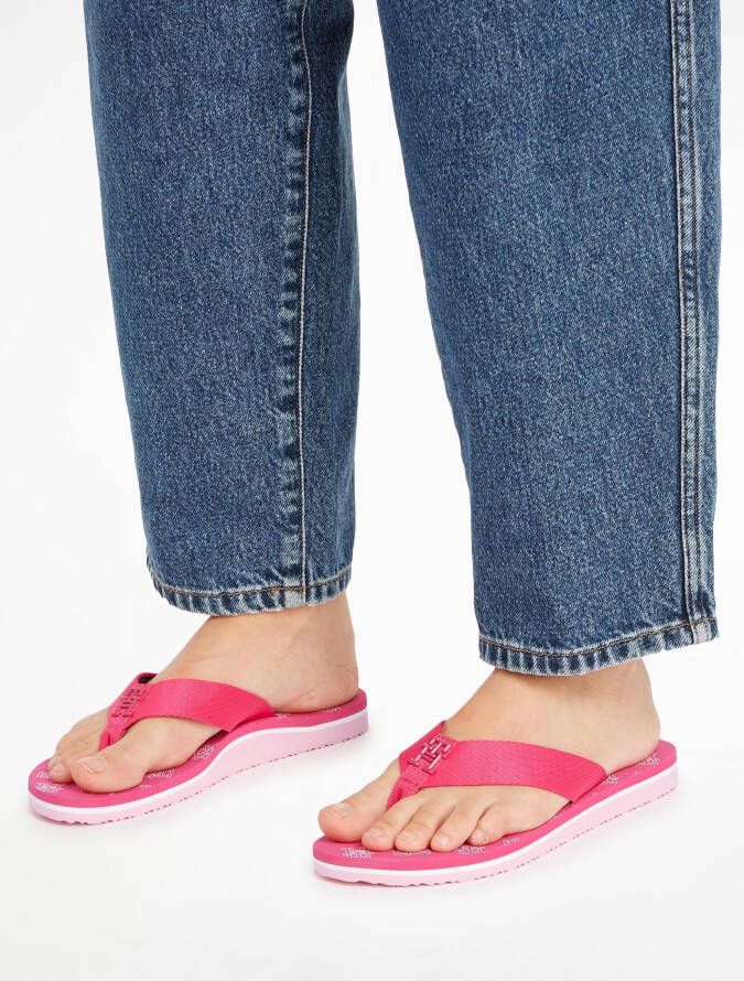 Tommy Hilfiger Teenslippers TH ELEVATED FLIP FLOP met binnenzool met logoprint