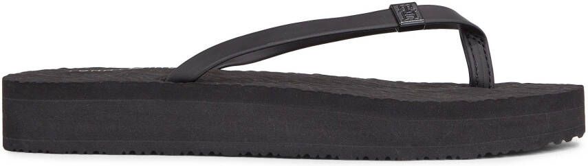 Tommy Hilfiger Teenslippers MONOGRAM BEACH SANDAL plateau zomerschoen slippers met logo-embleem