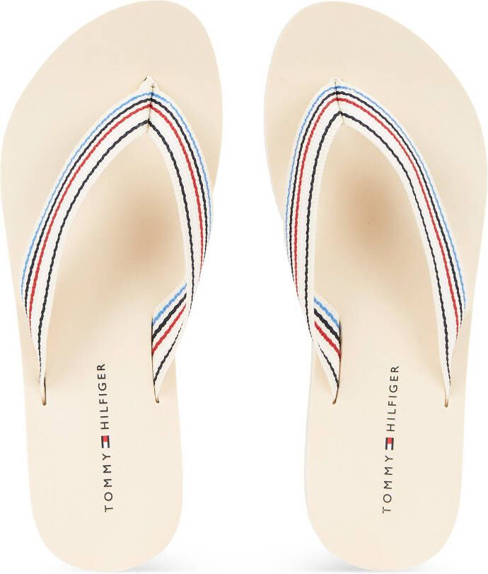 Tommy Hilfiger Teenslippers TH STRIPES BEACH SANDAL zomerschoen slippers poolslides met kleurrijke strepen