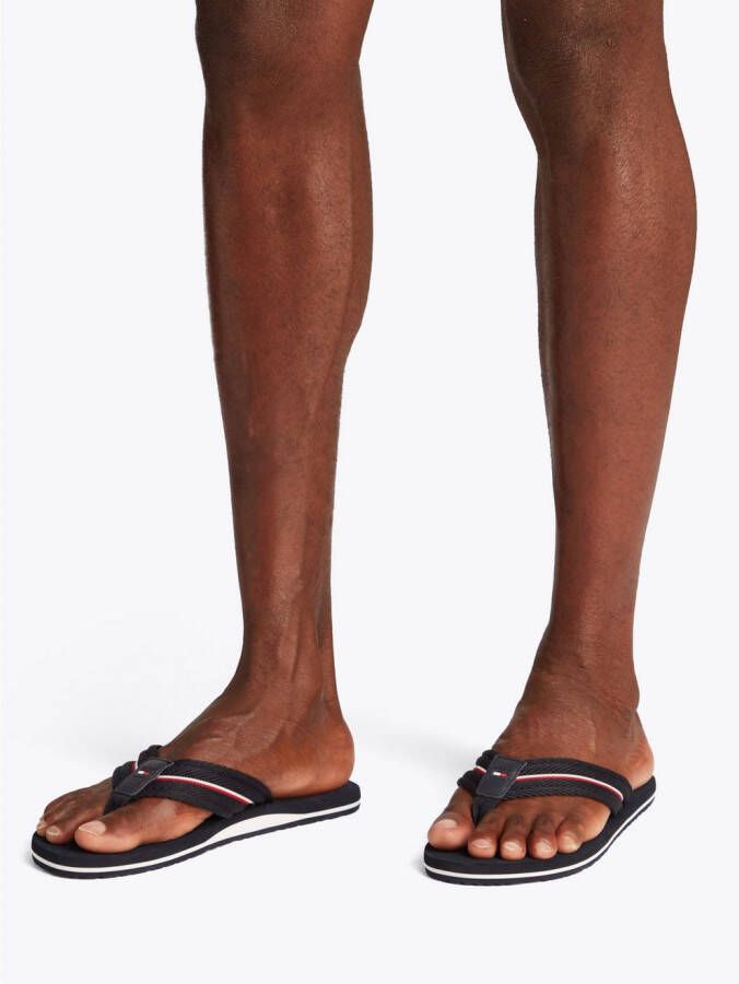 Tommy Hilfiger Teenslippers CORPORATE HILFIGER BEACH SANDAL dianette zomerschoen flats comfort-schoen met strepen