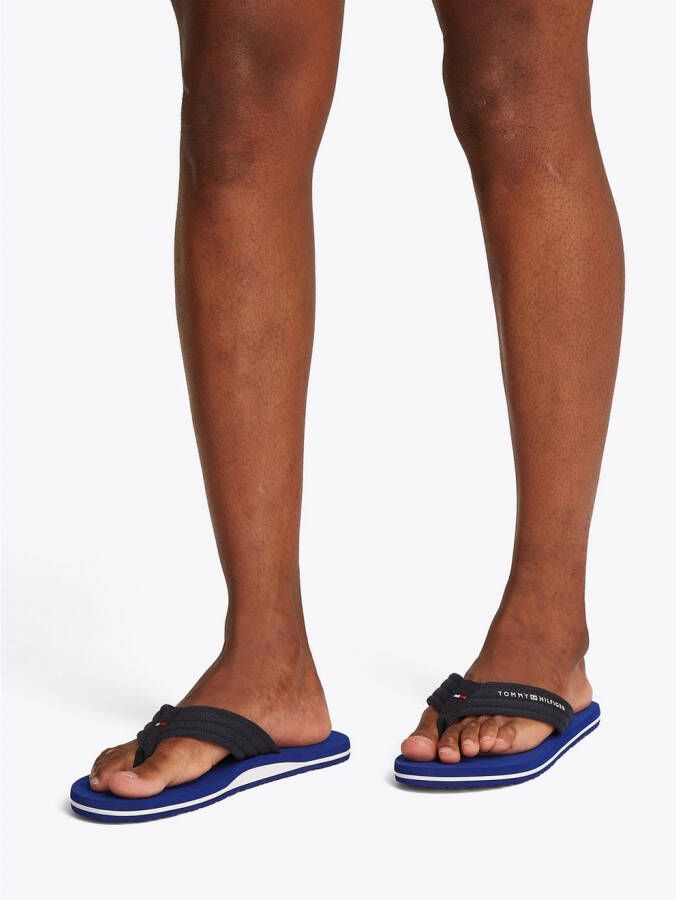 Tommy Hilfiger Teenslippers CORPORATE HILFIGER BEACH SANDAL dianette zomerschoen flats comfort-schoen met strepen