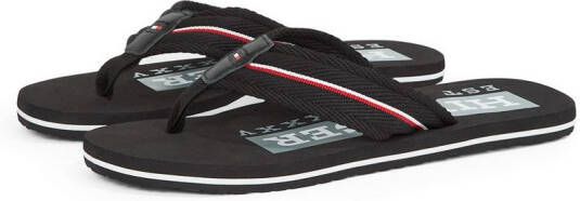 Tommy Hilfiger Teenslippers CORPORATE HILFIGER BEACH SANDAL dianette zomerschoen flats comfort-schoen met strepen