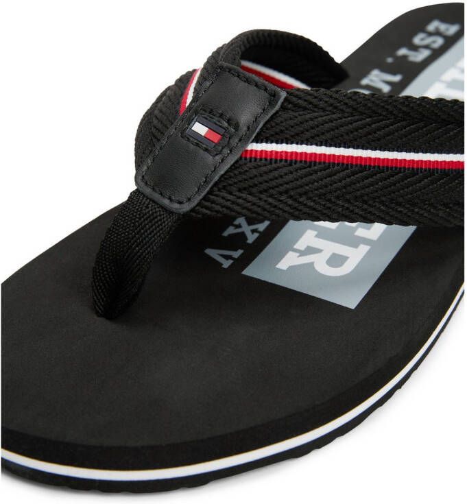 Tommy Hilfiger Teenslippers CORPORATE HILFIGER BEACH SANDAL dianette zomerschoen flats comfort-schoen met strepen