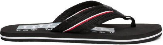 Tommy Hilfiger Teenslippers CORPORATE HILFIGER BEACH SANDAL dianette zomerschoen flats comfort-schoen met strepen