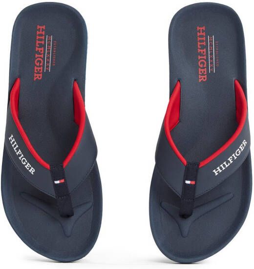 Tommy Hilfiger Teenslippers PADDED COMFORT HILFIGER B SANDAL dianette zomerschoen slippers badschoen met logo-opdruk