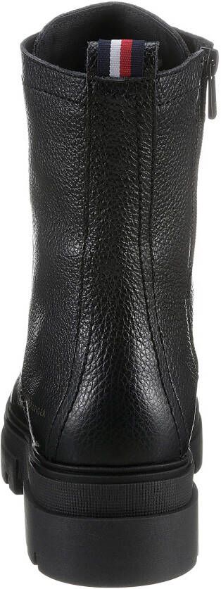 Tommy Hilfiger Veterlaarsjes MONOCHROMATIC LACE UP BOOT met logoprint opzij