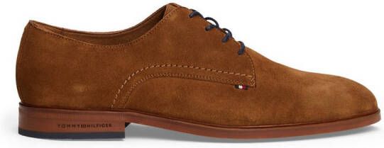 Tommy Hilfiger Veterschoenen HILFIGER DRESS SUEDE SHOE avondschoen zakelijke schoen met kleine logovlag