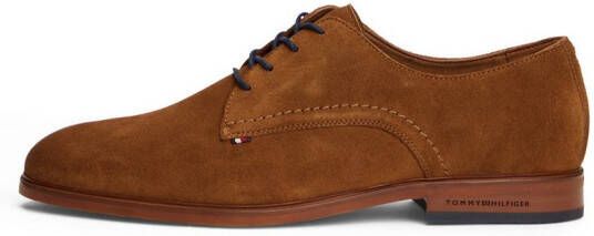 Tommy Hilfiger Veterschoenen HILFIGER DRESS SUEDE SHOE avondschoen zakelijke schoen met kleine logovlag