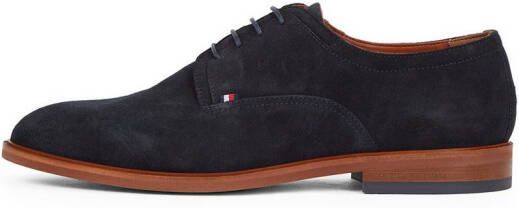 Tommy Hilfiger Veterschoenen HILFIGER THUNIT SUEDE SHOE hakken zakelijke schoen feest schoen in smalle vorm