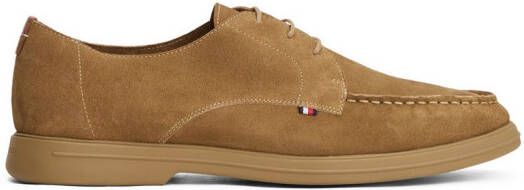 Tommy Hilfiger Veterschoenen SUEDE MOC T DERBY veterschoen halfhoge schoen zakelijke schoen met mocassin-naad