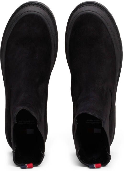 TOMMY JEANS Chelsea-boots TJW FOXING CHELSEA SUEDE blokhak instap laarzen enkellaars met kleurrijke aantrekloop