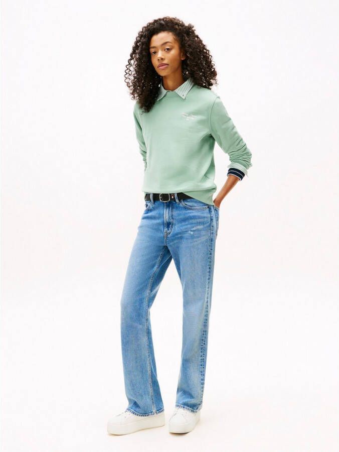 TOMMY JEANS Plateausneakers TJW FLATFORM PEARLIZED SNEAKER vrijetijdsschoen halfhoge schoen veterschoen met zachte schachtrand