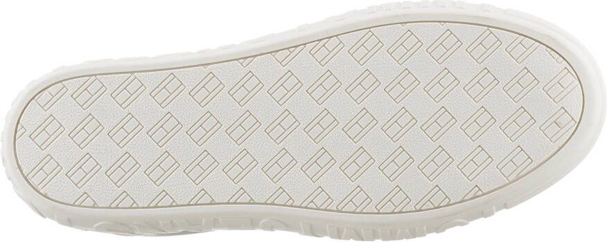 TOMMY JEANS Plateausneakers TJW NEW CUPSOLE LEATH LC met contrastafwerking op de hiel vrijetijdsschoen halfhoge schoen veterschoen