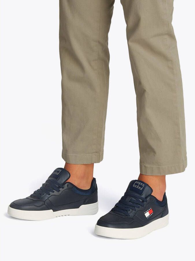 TOMMY JEANS Plateausneakers (NEW) TJM CUPSOLE LEATHER ESS vrijetijdsschoen lage schoen veterschoen in basket-look