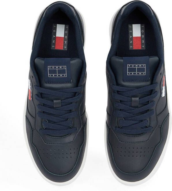TOMMY JEANS Plateausneakers (NEW) TJM CUPSOLE LEATHER ESS vrijetijdsschoen lage schoen veterschoen in basket-look