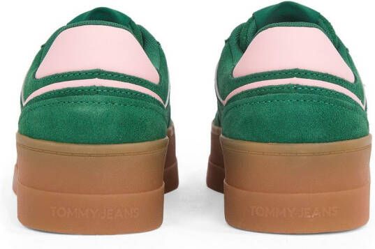 TOMMY JEANS Plateausneakers THE GREENWICH FLATFORM SUEDE vrijetijdsschoen lage schoen veterschoen met subtiele decoratieve stiksels