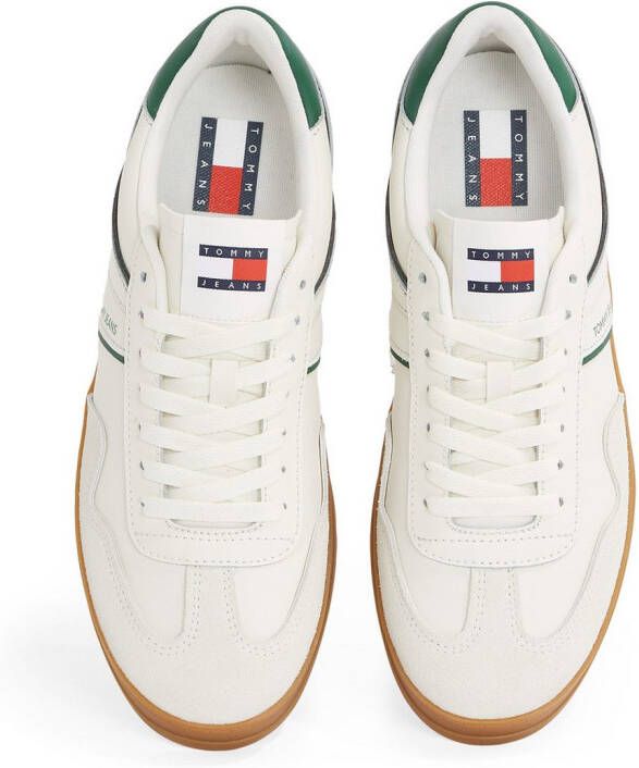 TOMMY JEANS Plateausneakers THE GREENWICH LEATHER vrijetijdsschoen lage schoen veterschoen met contrasterende details