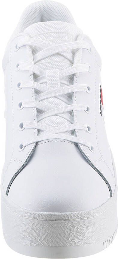TOMMY JEANS Plateausneakers TJW FLATFORM ESS vrijetijdsschoen lage schoen veterschoen met gepolsterde schacht