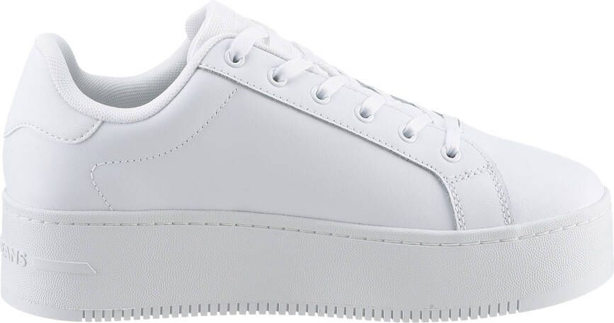 TOMMY JEANS Plateausneakers TJW FLATFORM ESS vrijetijdsschoen halfschoen veterschoen met gepolsterde schacht