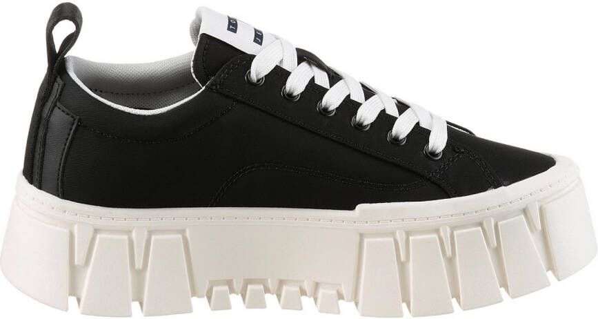TOMMY JEANS Plateausneakers TJW FLATFORM SNEAKER NYLON vrijetijdsschoen lage schoen veterschoen met opvallende plateauzool