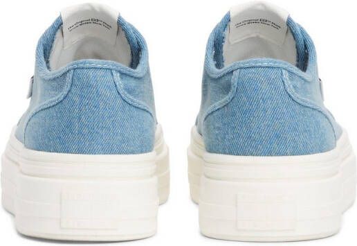 TOMMY JEANS Plateausneakers TJW FOXING FLATFORM LC vrijetijdsschoen halfschoen veterschoen in jeans-look