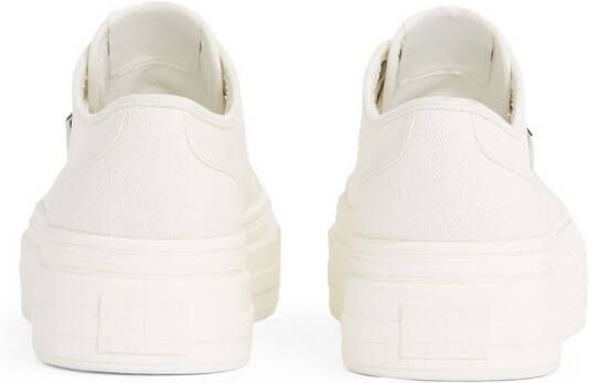 TOMMY JEANS Plateausneakers TJW FOXING FLATFORM LC vrijetijdsschoen halfschoen veterschoen in jeans-look