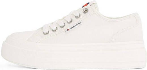 TOMMY JEANS Plateausneakers TJW FOXING FLATFORM LC vrijetijdsschoen halfschoen veterschoen in jeans-look