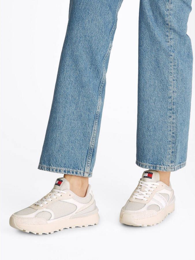 TOMMY JEANS Plateausneakers TJW TECH RUNNER vrijetijdsschoen lage schoen veterschoen in materiaal-mix