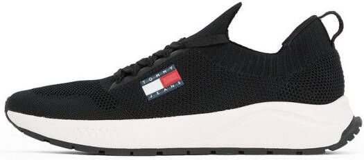TOMMY JEANS Slip-on sneakers TJM RUNNER KNTITTED vrijetijdsschoen lage schoen slipper met aangebrachte veters