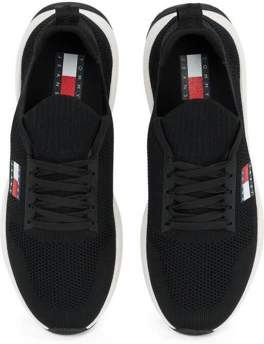TOMMY JEANS Slip-on sneakers TJM RUNNER KNTITTED vrijetijdsschoen lage schoen slipper met aangebrachte veters
