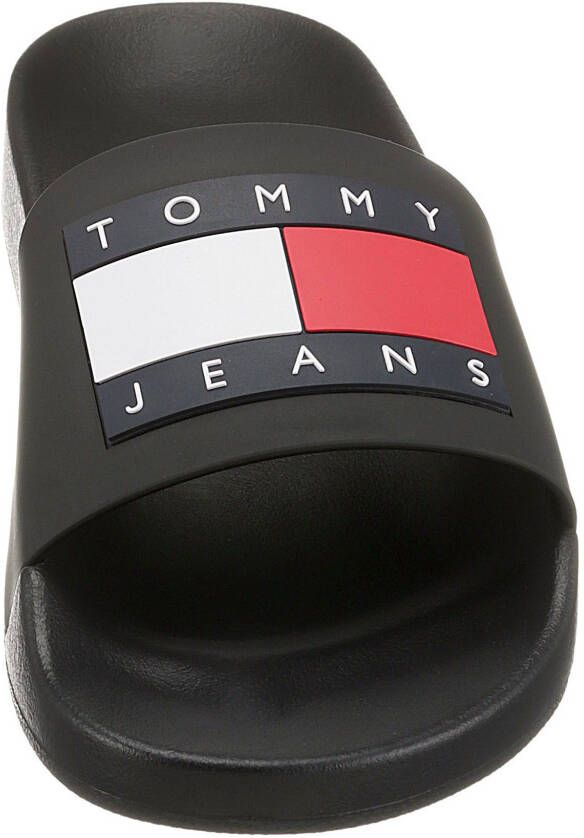 TOMMY JEANS Slippers FLAG POOL SLD ESS zomerschoen slippers met gekleurde logovlag