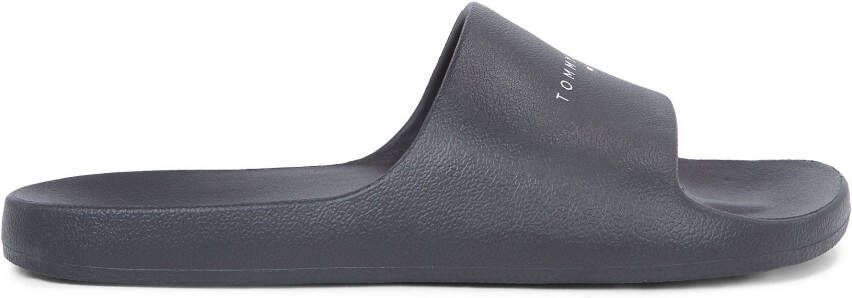 TOMMY JEANS Slippers TJW PRINTED PU POOL SLIDE plateau zomerschoen slippers met logolettering op de bandage