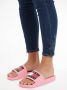 Tommy Jeans Oranje Polyethyleen Slide Sandalen Pink Dames - Thumbnail 26