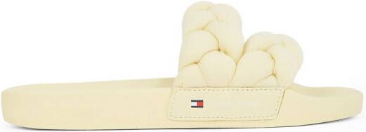 TOMMY JEANS Slippers TJW BRAIDED SLIDE zomerschoen flats instapschoen gevlochten gewatteerde bandage
