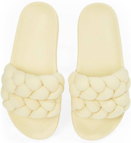 TOMMY JEANS Slippers TJW BRAIDED SLIDE zomerschoen flats instapschoen gevlochten gewatteerde bandage