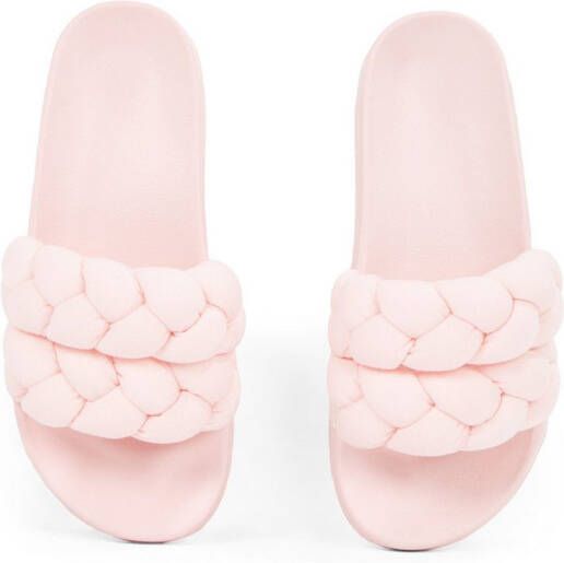 TOMMY JEANS Slippers TJW BRAIDED SLIDE zomerschoen flats instapschoen gevlochten gewatteerde bandage