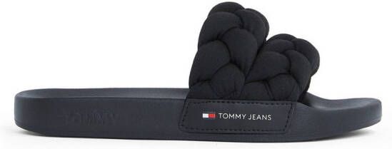 TOMMY JEANS Slippers TJW BRAIDED SLIDE zomerschoen flats instapschoen gevlochten gewatteerde bandage