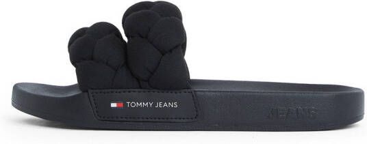 TOMMY JEANS Slippers TJW BRAIDED SLIDE zomerschoen flats instapschoen gevlochten gewatteerde bandage