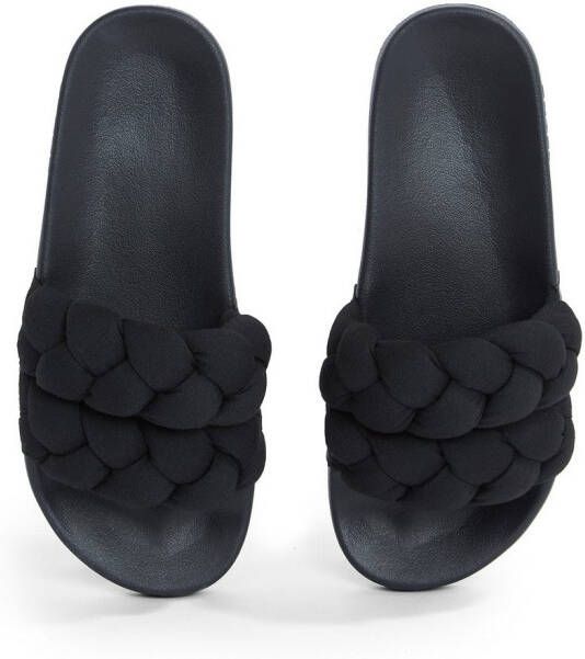 TOMMY JEANS Slippers TJW BRAIDED SLIDE zomerschoen flats instapschoen gevlochten gewatteerde bandage
