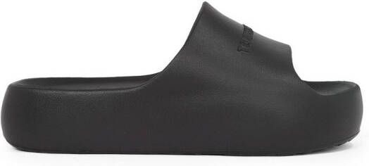 TOMMY JEANS Slippers TJW CHUNKY POOL SLIDE ESS plateau zomerschoen instapschoen comfortabele schoen logo-opdruk