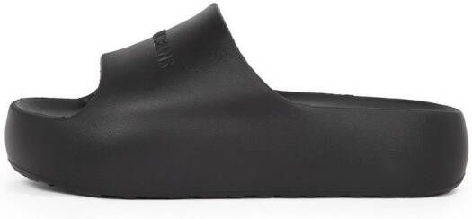 TOMMY JEANS Slippers TJW CHUNKY POOL SLIDE ESS plateau zomerschoen instapschoen comfortabele schoen logo-opdruk