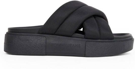 TOMMY JEANS Slippers TJW FLATFORM SANDAL plateau zomerschoen instapschoen met gewatteerde bandages