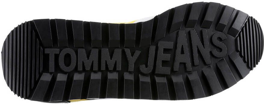 TOMMY JEANS Sneakers LEATHER RUNNER met contrastbeleg