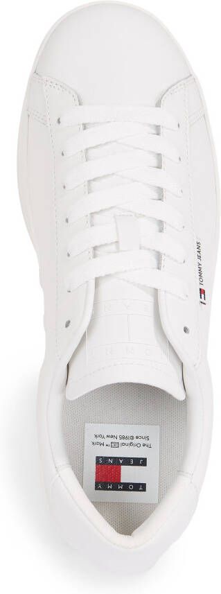 TOMMY JEANS Sneakers TJM LEATHER LOW CUPSOLE met label vrijetijdsschoen lage schoen veterschoen