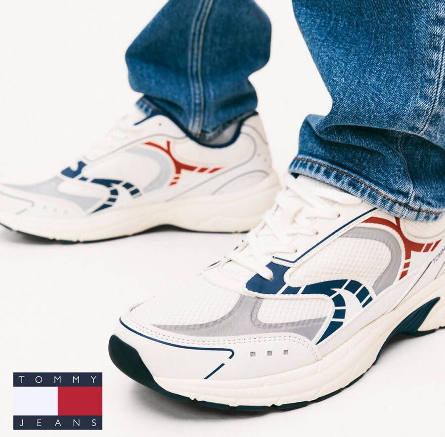 TOMMY JEANS Sneakers met sleehak ARCHIVE'25 vrijetijdsschoen lage schoen veterschoen met contrastafwerkingen