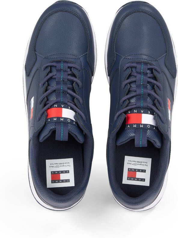 TOMMY JEANS Sneakers met sleehak FLEXI RUNNER vrijetijdsschoen lage schoen veterschoen met zijlogo-vlag
