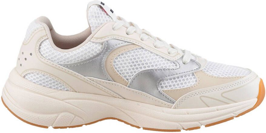 TOMMY JEANS Sneakers met sleehak THE CONEY METALLIC vrijetijdsschoen veterschoen lage schoen ugly sneaker logo-patch