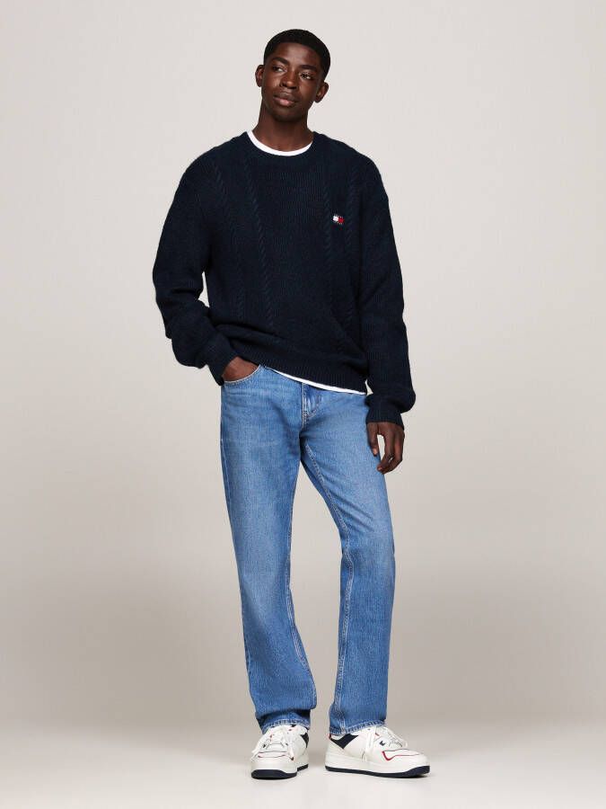 TOMMY JEANS Sneakers met sleehak TJM RETRO BASKET CUPSOLE veterschoenen vrijetijdsschoen lage schoen met contrastafwerkingen