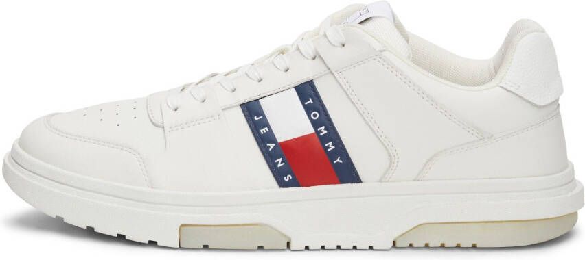 TOMMY JEANS Sneakers THE BROOKLYN LEATHER vrijetijdsschoen lage schoen veterschoen met zijlijk logo-embleem